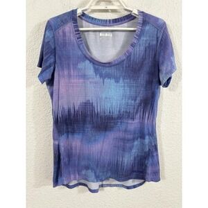 Marmot Shirt Womens Large Purple Blue Short Sleeve Performance Activewear Top